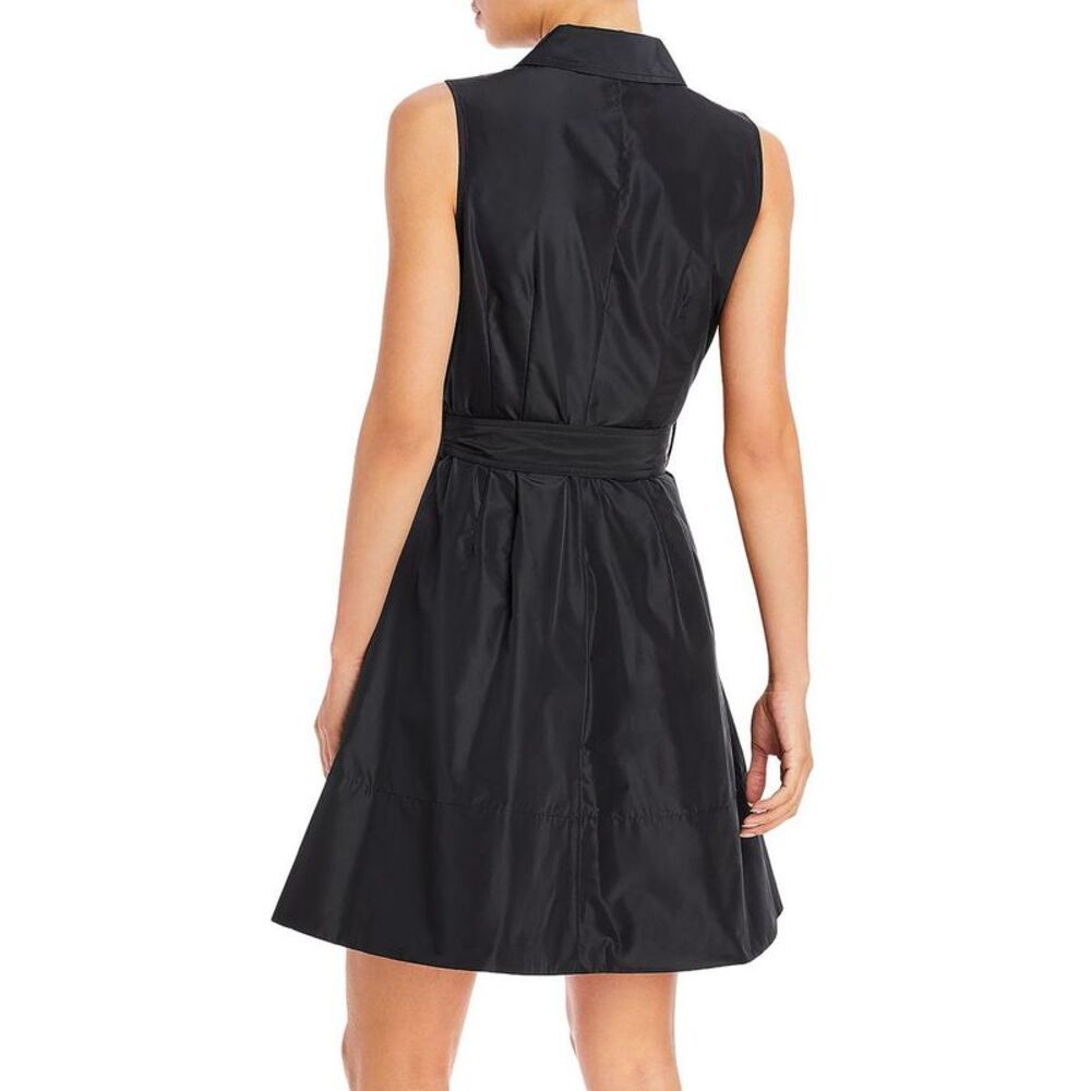 STAUD Womens Jolene Black Collared Midi Sleeveless Shirtdress NWT - Picture 2 of 3